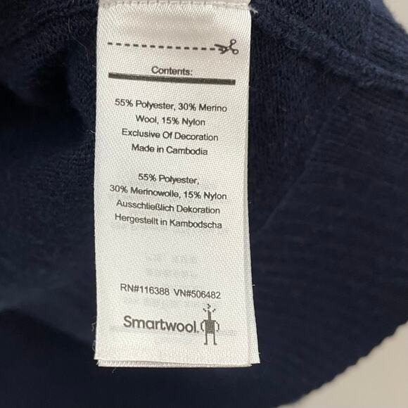 Smartwool Men’s XL Sparwood Crew Sweater Navy Blue Merino Wool Blend - Picture 6 of 8